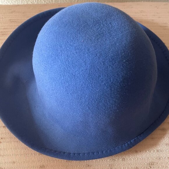 Frank Olive Private Collection Bowler-style Blue Vintage Hat - Picture 3 of 4